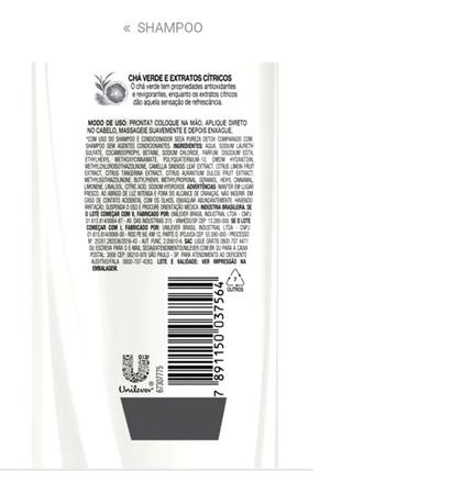 Seda shampoo pureza refrescante com 325ml - Unilever