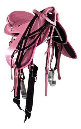 Imagem de Sela Australiana Rosa Com Arco Para Cavalo Menina Vaqueira Completinha
