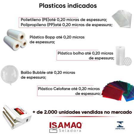 Imagem de Seladora Manual 20cm Sela e Corta Embalagens Plásticas
