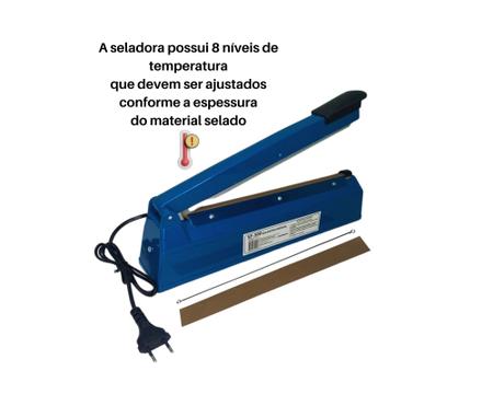 Imagem de Seladora Manual 300W Portátil 30cm Para Embalar Selar com Manual  Lanmax Com Refil e Manual Presente Dia das Mães