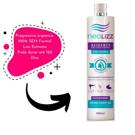 Selagem De Chuveiro Organica Organica Neolizz 500ml +5 Itens - Japinha Cosméticos Imagem de Selagem De Chuveiro Organica Organica Neolizz 500ml +5 Itens