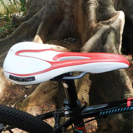 Imagem de Selim Velo Senso Sport Branco/Vermelho