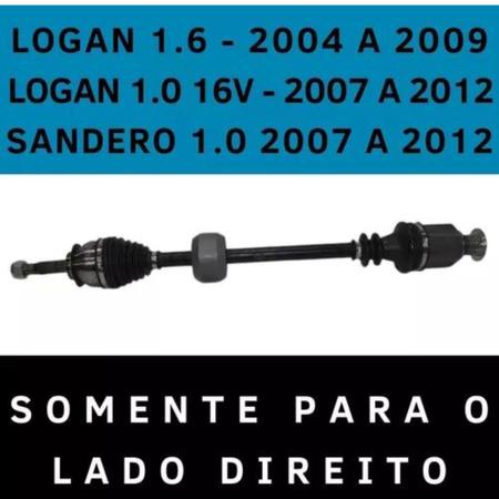 Imagem de Semi eixo direito logan 1.6 2004 a 2009 logan sandero 1.0 16v 2007 a 2012 