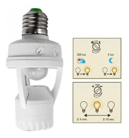 Imagem de Sensor De Presença Para Lâmpada Soquete E27 Com Fotocélula - Luatek