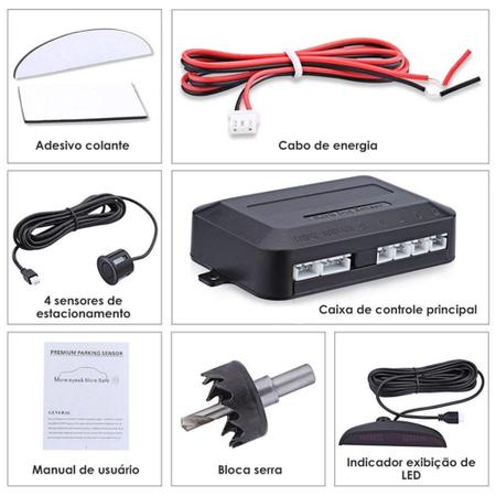 Parking Sensor 8 Sensor de Estacionamento Carro Automóvel Ré Radar