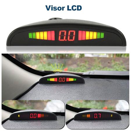 Imagem de Sensor Ré Automotivo Carro Estacionamento Display Sonoro Prata Mitsubishi Lancer 2012 2013 2014 2015