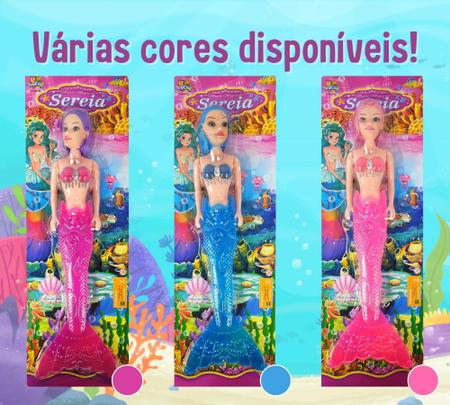Imagem de Sereia Brinquedo Boneca Princesa Tipo Barbie Com Luz Menina