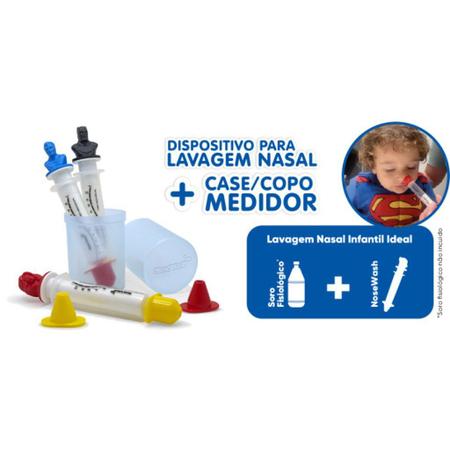 Imagem de Seringa Para Fazer Limpeza Nariz Criança Infantil + Estojo - Nose Wash - Super Homem