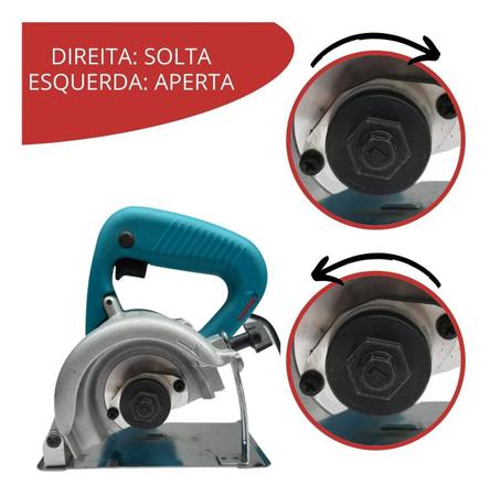 Imagem de Serra Mármore Com 2 Discos 110mm 4.3/8" 1200W 110V Corta Mármore Granito Concreto Tijolo Madeira