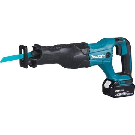 Serra Sabre 18V LI-ION 2800 Golpes Por Min Com 2 Baterias Carregador Maleta DJR186RFE Makita Imagem de Serra Sabre 18V LI-ION 2800 Golpes Por Min Com 2 Baterias Carregador Maleta DJR186RFE Makita