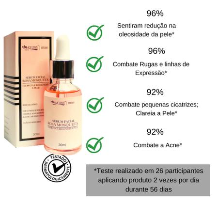 Imagem de Serum Facial Vitamina C Colágeno + Serum Facial Rosa Mosqueta e Clareador Niacinamida Max Love 