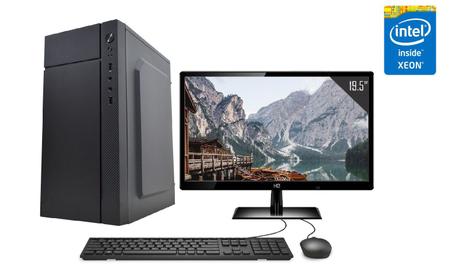 Imagem de Servidor Desktop Computador Intel Xeon Quad Core 8GB HD 4TB Placa de vídeo Geforce GT Monitor 19.5" CorPC Safe 