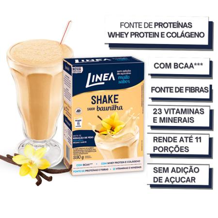 Imagem de Shake Linea Sabor Baunilha com BCAA / Whey Protein e Colágeno 330g