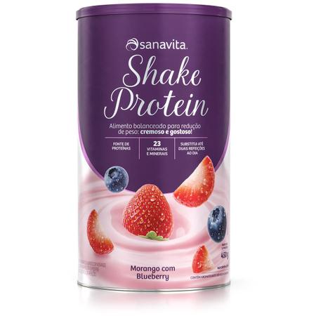 Imagem de Shake Protein - Morango com Blueberry - 450g - Sanavita