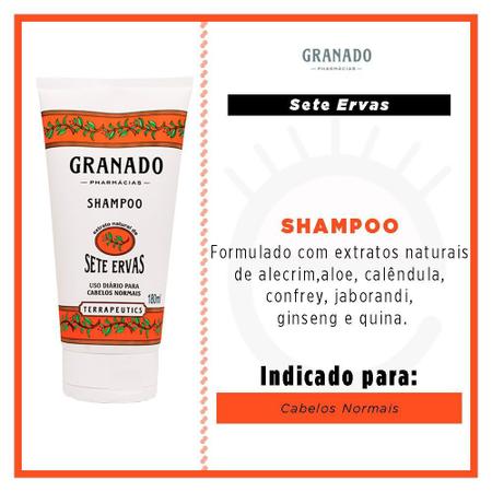 Imagem de Shampoo 180ml Sete Ervas Cabelos Normais Terapeutico Granado