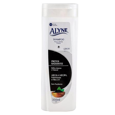 Imagem de Shampoo Alyne Pretos Radiantes Brilho Intenso Natural com Argila Negra Filtro UV 350ml (Kit com 9)