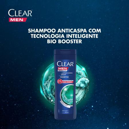 Imagem de Shampoo Anticaspa Clear Men 2 em 1 Limpeza Diária 400ml