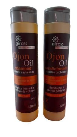 Imagem de Shampoo Cabelos Cacheados Ojon Oil pH 5,0 320ml  e Condicionador Cacheados Ojon Oil pH 4,0 320ml com Proteção Solar Girass Professionnel