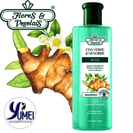 Imagem de Shampoo Chá Verde & Gengibre Detox Flores & Vegetais 310ml