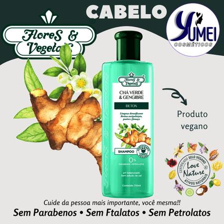 Imagem de Shampoo Chá Verde & Gengibre Detox Flores & Vegetais 310ml