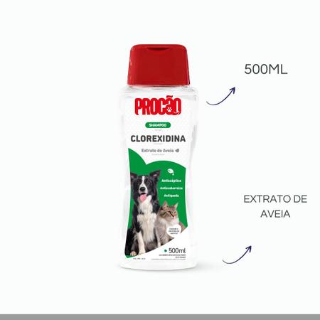 Imagem de Shampoo Clorexidina Para Cães e Gatos Banho Procão 500ml