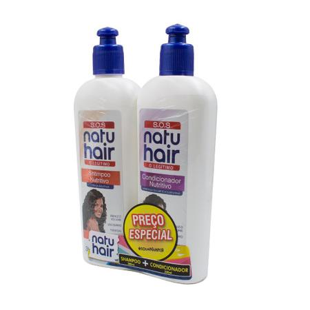 Imagem de Shampoo + Condicionador Nutritivo NatuHair SOS Hidratação Profunda Reduz o Volume 300ml (Kit com 6)