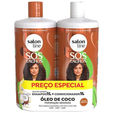 Imagem de Shampoo + Condicionador Salon Line SOS Coco Tratamento Profundo 1L