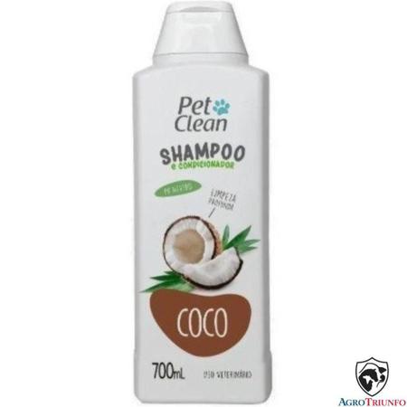 Imagem de Shampoo Condicionante Coco Limpeza Profunda Cães 700ml Pet - Pet Clean