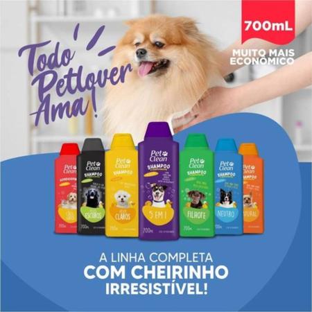 Imagem de Shampoo Condicionante Coco Limpeza Profunda Cães 700ml Pet - Pet Clean