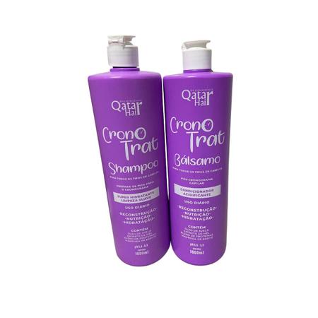 Imagem de Shampoo Cronotrat 1l + Condicionador Cronotrat 1l - Qatar Hair