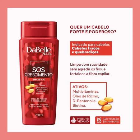 Imagem de Shampoo DaBelle SOS Crescimento Cabelos Fracos e Quebradiços