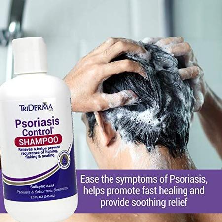 Imagem de Shampoo de tratamento do couro cabeludo de controle de psoríase triderma, ajuda a prevenir coceira, flaking e dimensionamento 8,3 oz