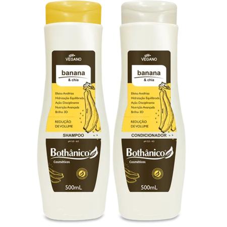 Shampoo e Condic Banana & Chia Bothânico Reduz Volume 500ml Imagem de Shampoo e Condic Banana & Chia Bothânico Reduz Volume 500ml