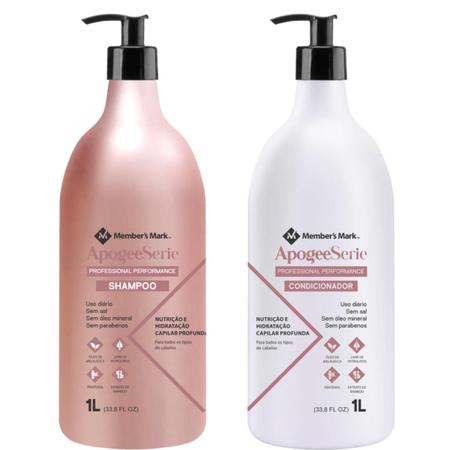 Imagem de Shampoo e Condicionador Professional Hidratante Apogee Serie Member's Mark 1l cada