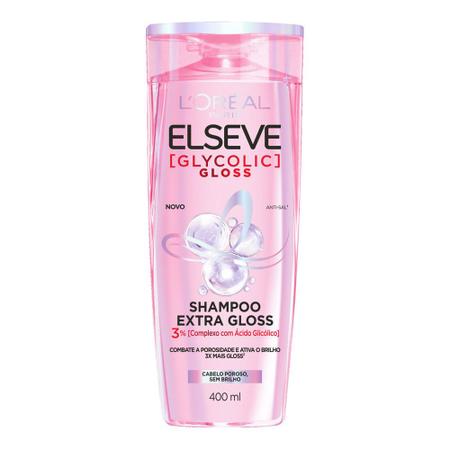 Imagem de Shampoo Elseve Glycolic Gloss L'oréal Paris Extra Gloss Cabelo Poroso e sem Brilho 400ml