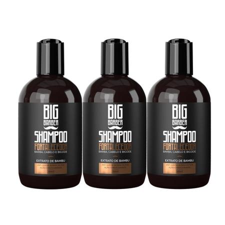 Imagem de Shampoo Fortalecedor Para Barba Big Barber 250ml Caixa Com 3 Unidades