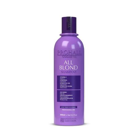 Imagem de Shampoo Matizador e Manutenção para Loiros All Blond 300ml Prohall Professional