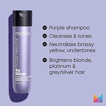Imagem de Shampoo MATRIX So Silver Purple  Tonifica cabelos loiros e prateados