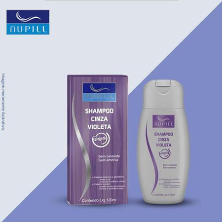 Imagem de Shampoo Nupill Cinza Violeta Cabelos Grisalhos/Loiros 120ml