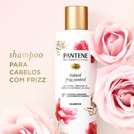 Imagem de Shampoo Pantene Nutrient Blends Controle Instant Frizz Colágeno Pantenol e Extrato de Rosa 270ml