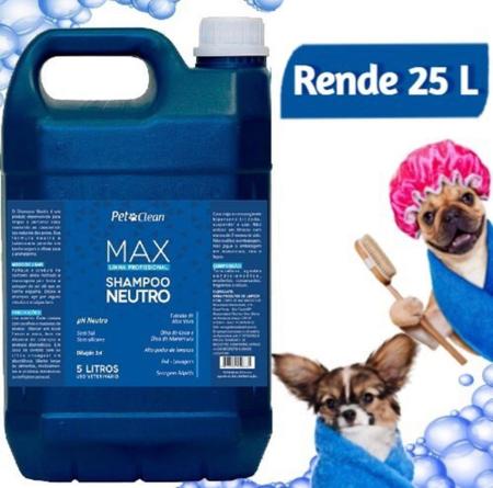 Imagem de Shampoo para cães e cachorros NEUTRO MAX PetClean Concentrado uso Profissional 5L