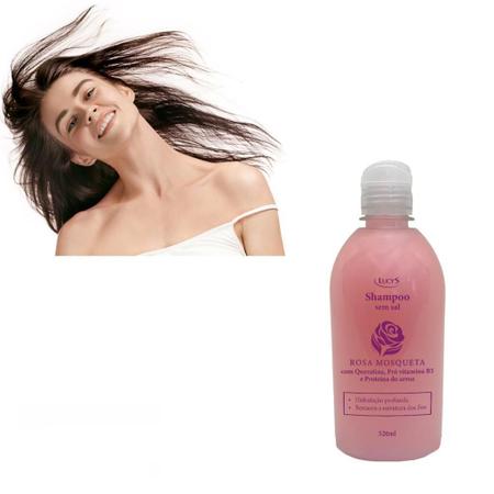 Shampoo Rosa Mosqueta Restaura e Hidrata Cabelos - Lucy's Imagem de Shampoo Rosa Mosqueta Restaura e Hidrata Cabelos