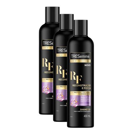 Imagem de Shampoo TRESemmé Reconstrução e Força Cabelos Mais Fortes 400ml  Kit com três unidades