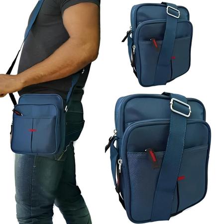 Imagem de Sholder bag Masculina Escolar Cabe Celular Transversal Preta Sholderbag  Porta Objetos Mini Bag Moderna Pratica Trabalho