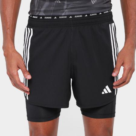 Short Adidas Own The Run Excite 3 Stripes 2 in 1 Masculino Short Esportivo Magazine Luiza