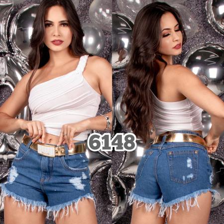 Short com cinto dourado Ruda jeans Outros Moda e Acess rios