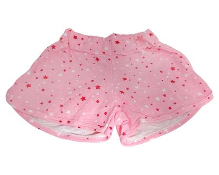 Imagem de Short Feminino Juvenil Moletinho Estrelado Rosa