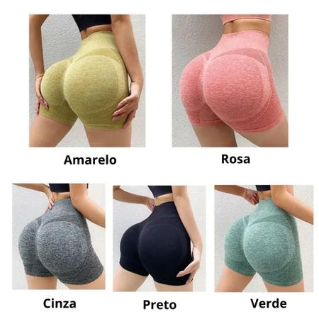 Imagem de Short Feminino para Levantamento de Bumbum, Cintura Alta, Controle de Barriga, Shorts de ioga sem costura