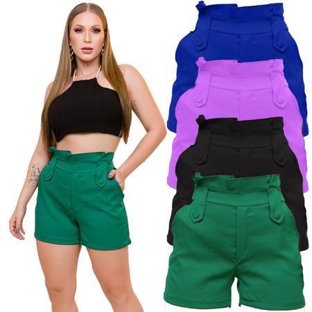 Shorts cintura alta best sale feminino