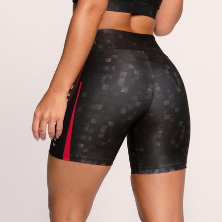 Imagem de Short Fitness Suplex Estampado Preto com Vermelho Change You